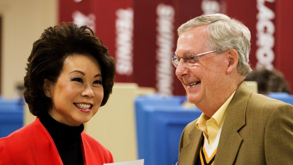 Elaine Chao and Mitch McConnell