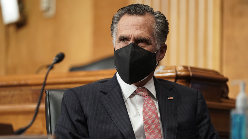 Mitt Romney wearing a mask