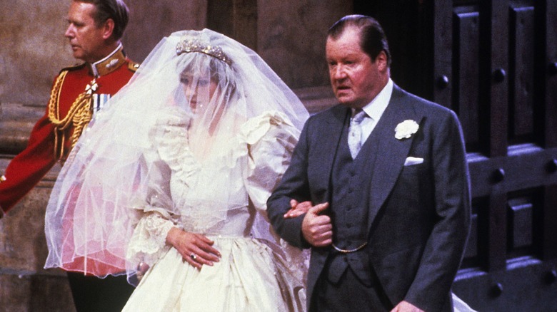 Princess Diana at her wedding 