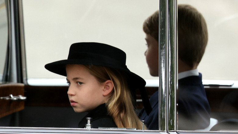 Prince George and Princess Charlotte observe Queen Elizabeth's funeral