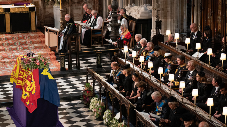 Queen Elizabeth's coffin at St. George's Chapel