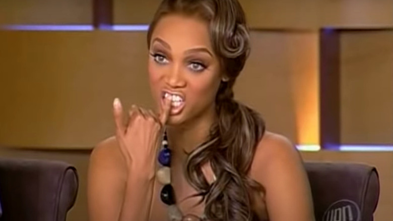 Tyra Banks mimicing Dani Evans