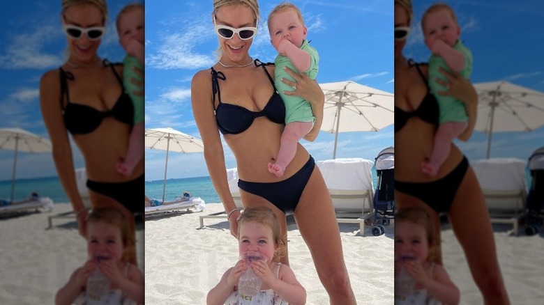 Morgan Stewart bikini baby son and daughter