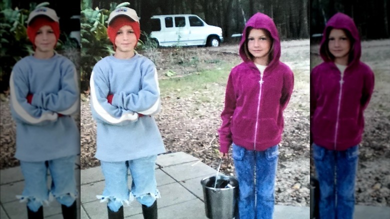 Micah Plath and Moriah Plath slightly smiling as children