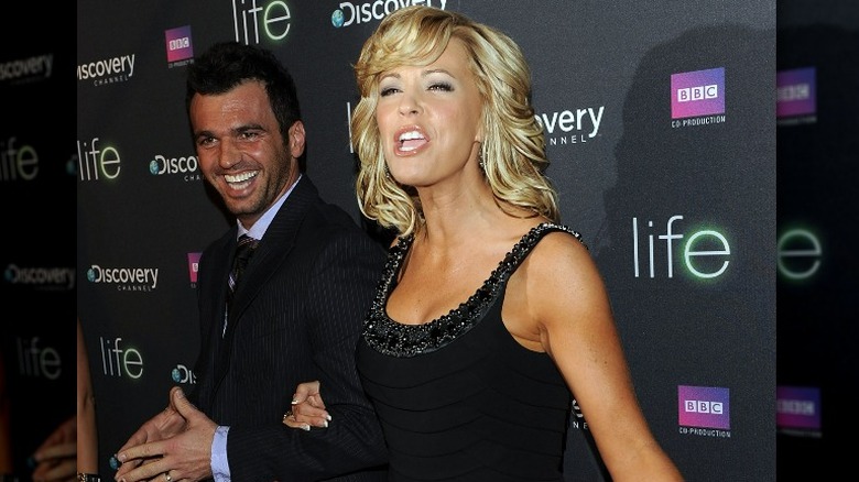 Kate Gosselin, Tony Dovolani laughing