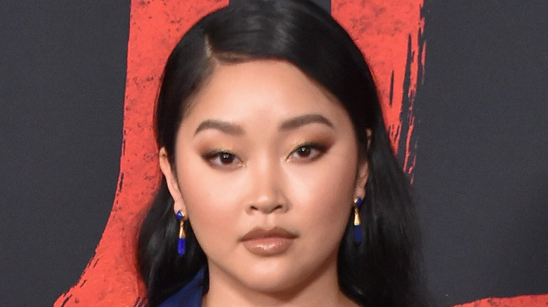 Lana Condor looking at camera