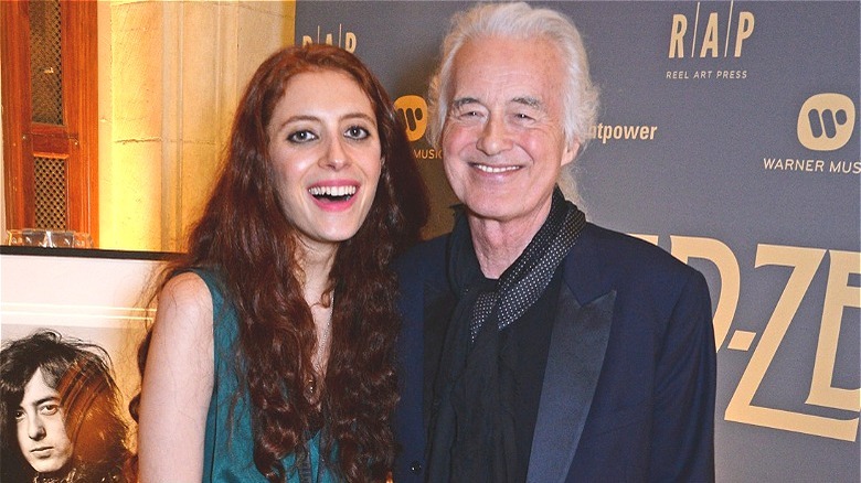 Jimmy Page, Scarlett Sabet laughing