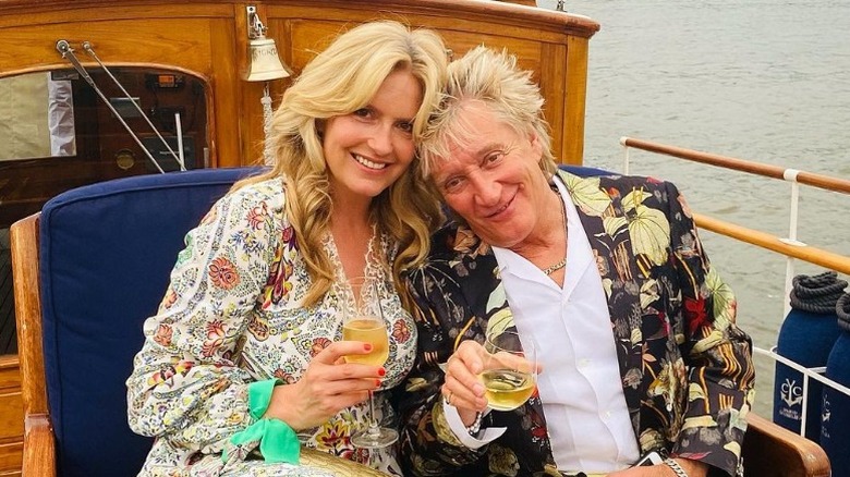 Penny Lancaster, Rod Stewart smiling