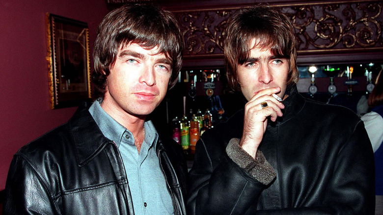 Liam and Noel Gallagher in leather 