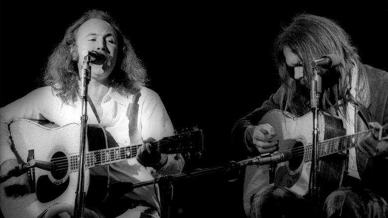 David Crosby, Neil Young playing guitars