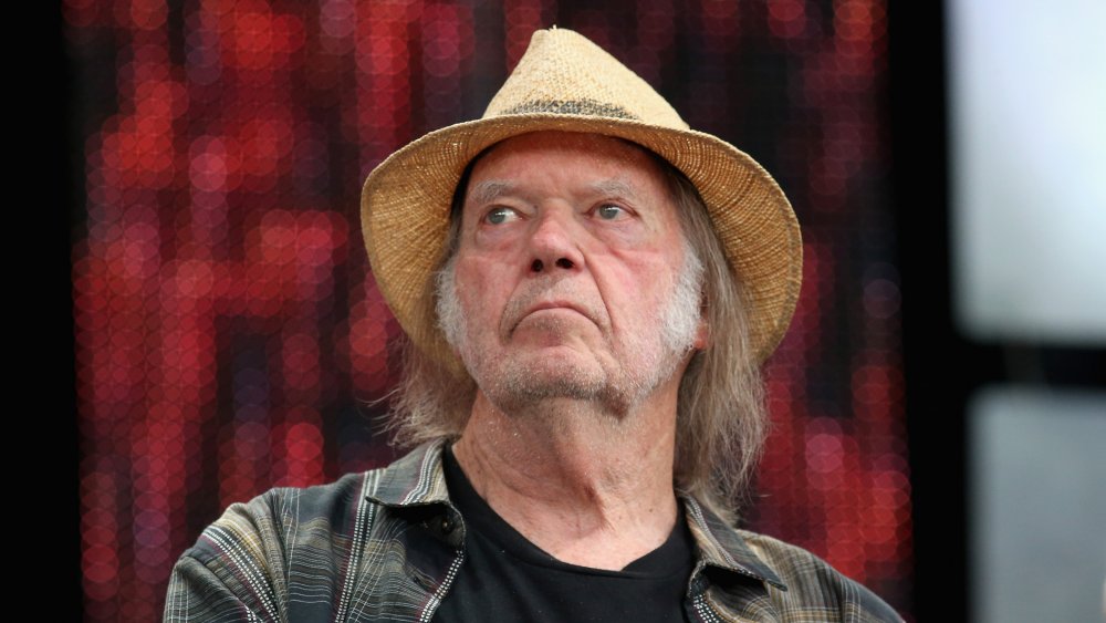 Neil Young at press conference for Farm Aid 34 in 2019