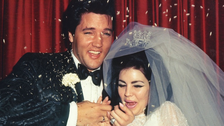 Elvis and Priscilla Presley's wedding photo