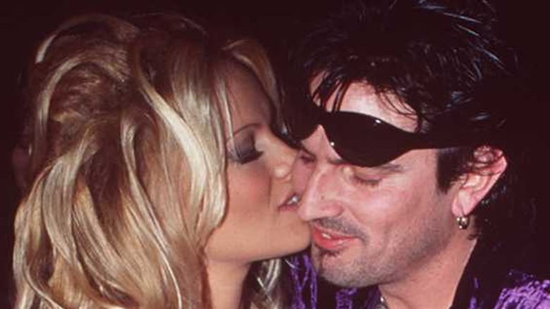 Pamela Anderson and Tommy Lee embrace