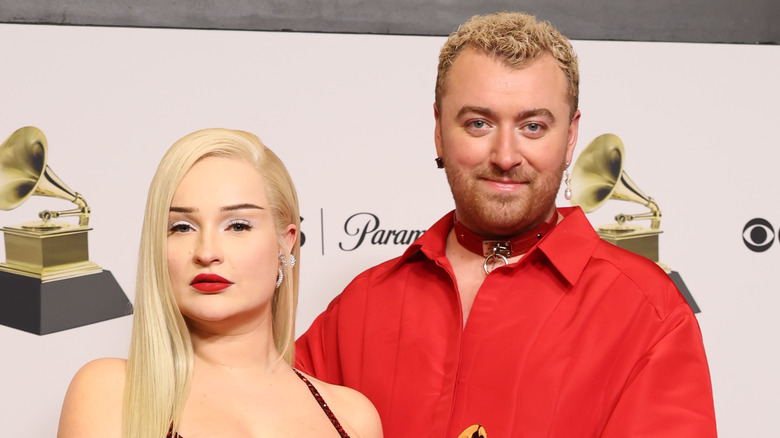 Kim Petras and Sam Smith posing