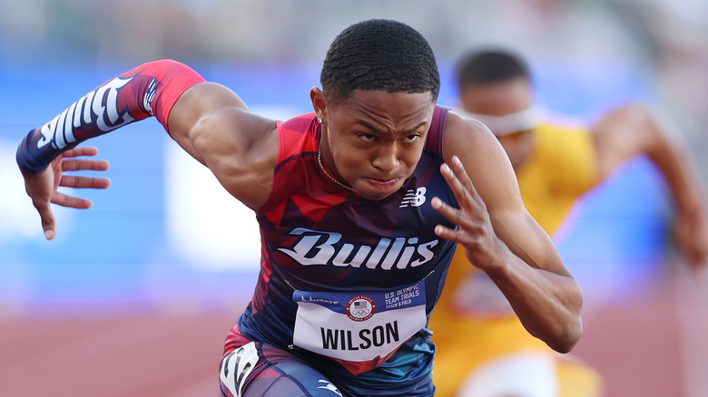 Quincy Wilson competing on track