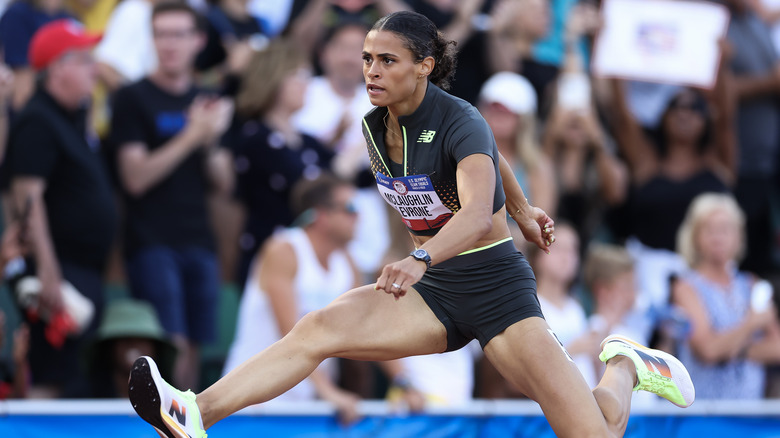 Sydney McLaughlin-Levrone running hurdles