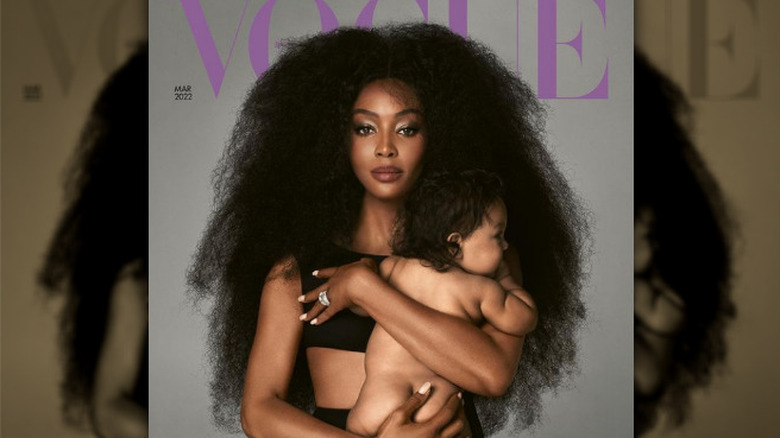 Naomi Campbell with daughter on Vogue cover