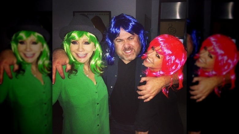 Reba McEntire with Laura Putty Stroud and another friend wear wigs