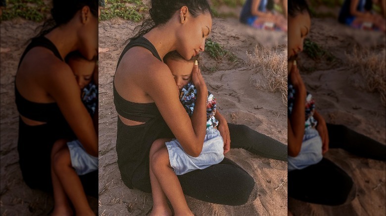 Naya Rivera cuddling her son