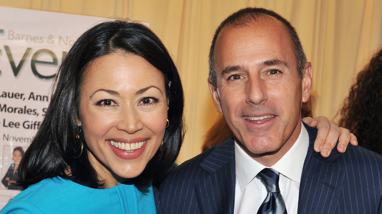 Ann Curry and Matt Lauer embracing