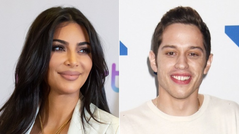 Kim Kardashian and Pete Davidson side-by-side