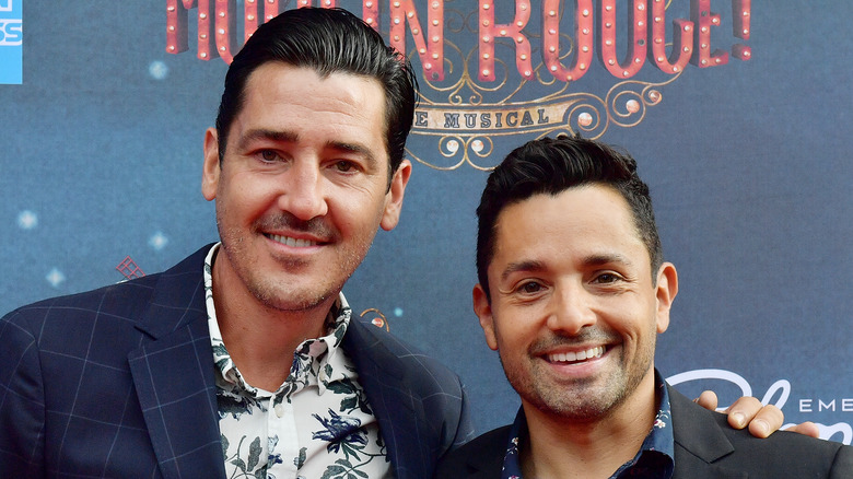 Jonathan Knight and Harley Rodriguez at a 2018 performance