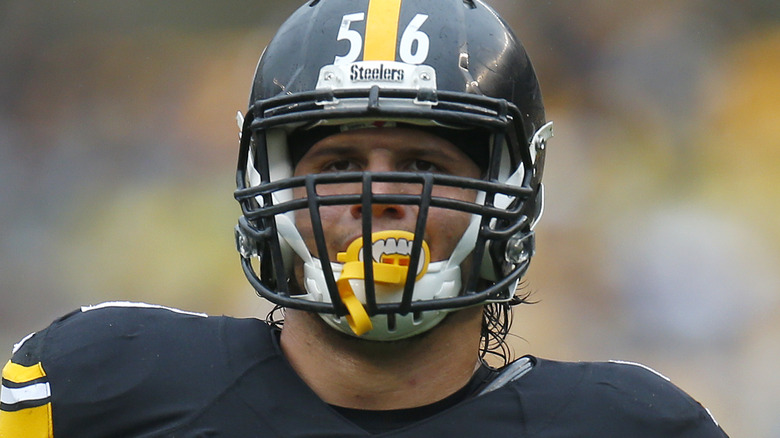 Anthony Chickillo in Steelers helmet 