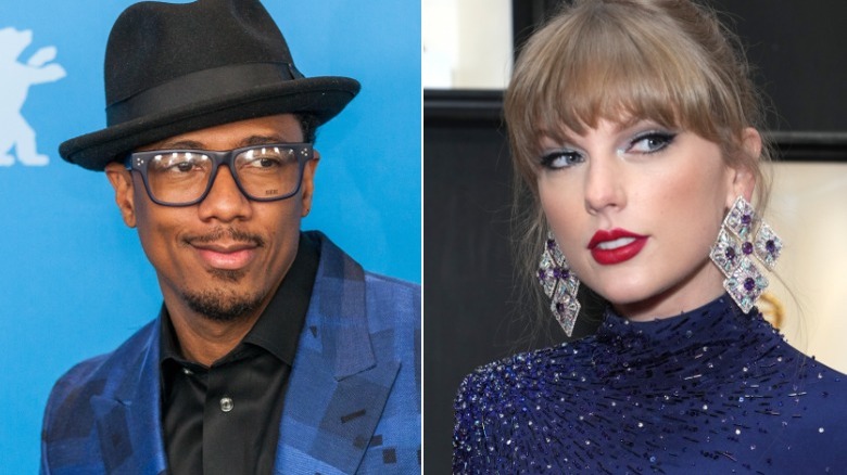 Nick Cannon; Taylor Swift posing