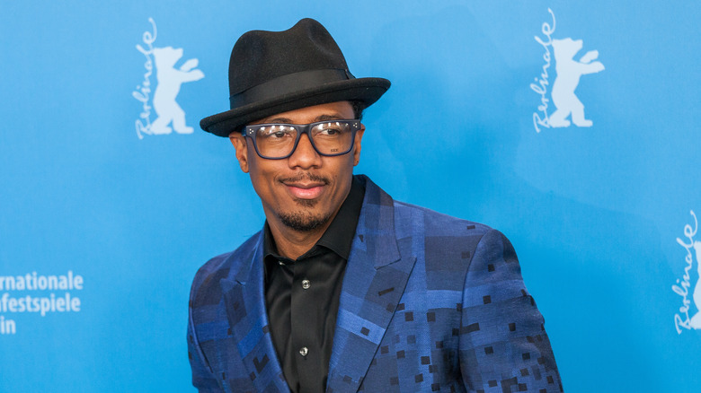 Nick Cannon red carpet in hat