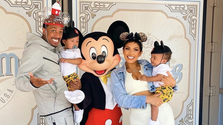 Nick Cannon, Abby De La Rosa and sons at Disneyland