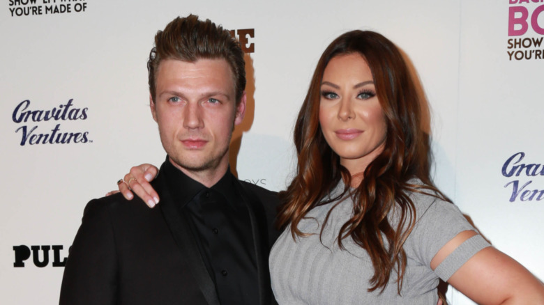 Nick Carter and Lauren Kitt on the red carpet