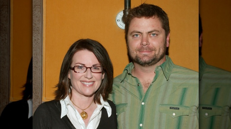 Young Nick Offerman and Megan Mullally