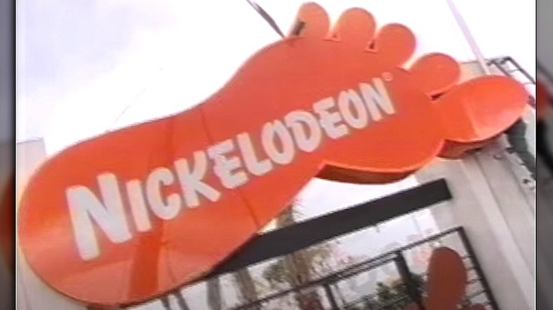 Nickelodeon foot logo sign