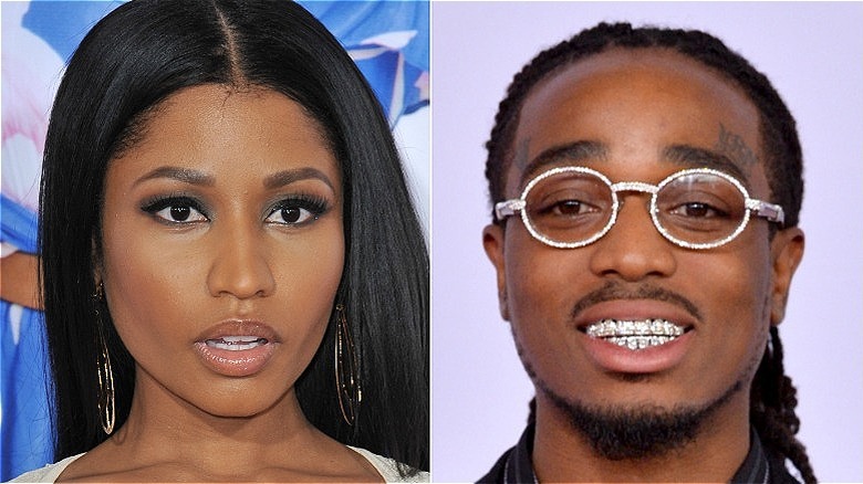 Nicki Minaj, left, and Quavo, right