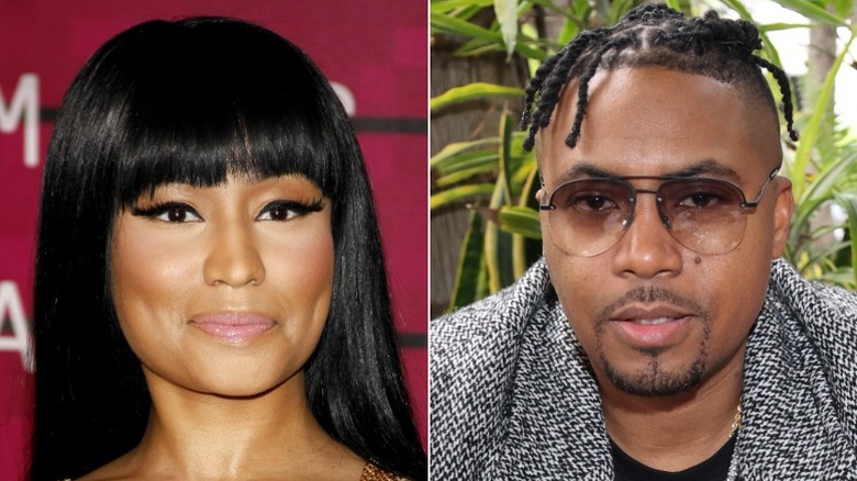 Nicki Minaj, left, and Rapper Nas, right