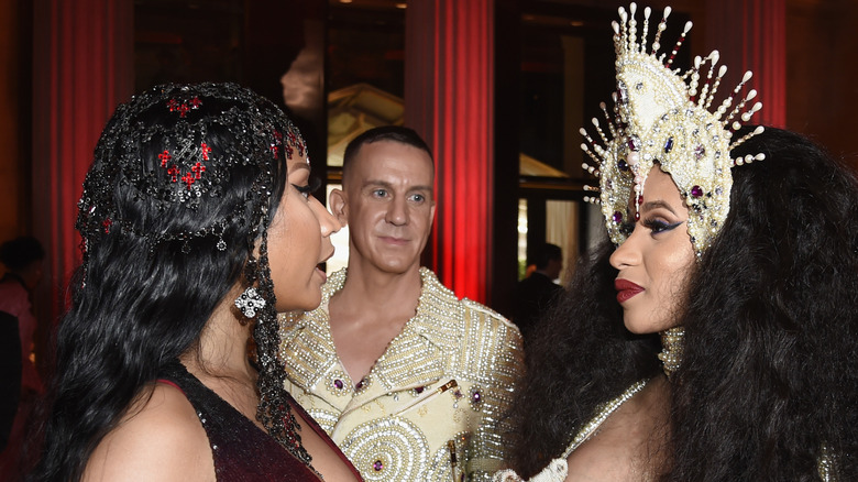 Nicki Minaj and Cardi B conversing 