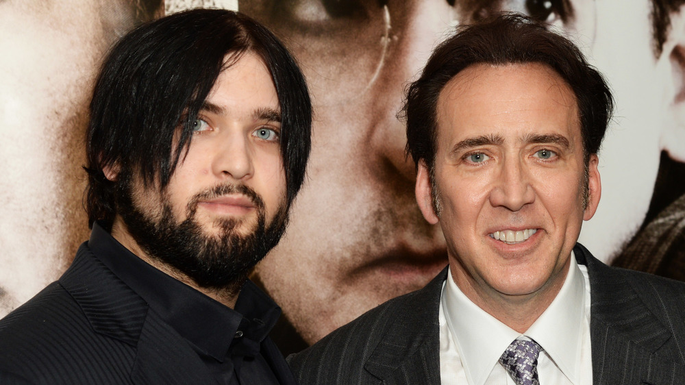 Weston Cage Coppola and Nicolas Cage posing on the red carpet