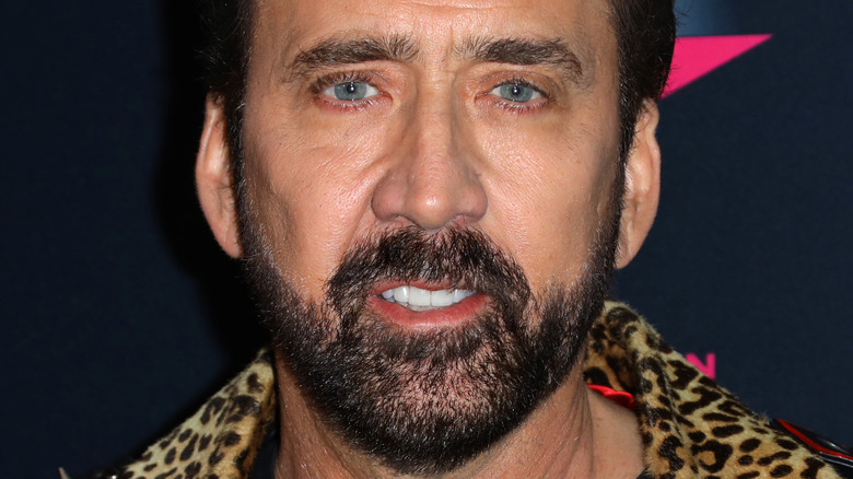 nicolas cage leopard print beard