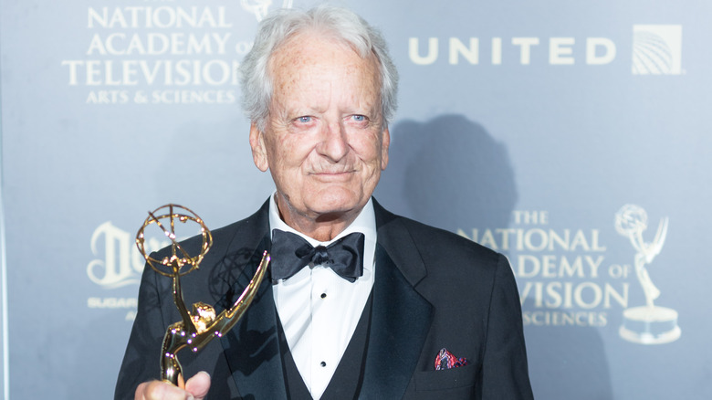 Nicolas Costa holding his Emmy award