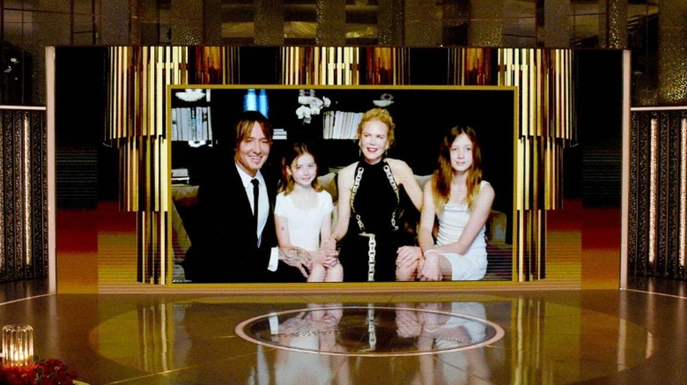 Nicole Kidman, Keith Urban and family speak via livestream during the 78th Annual Golden Globe® Awards Feb. 28, 2021