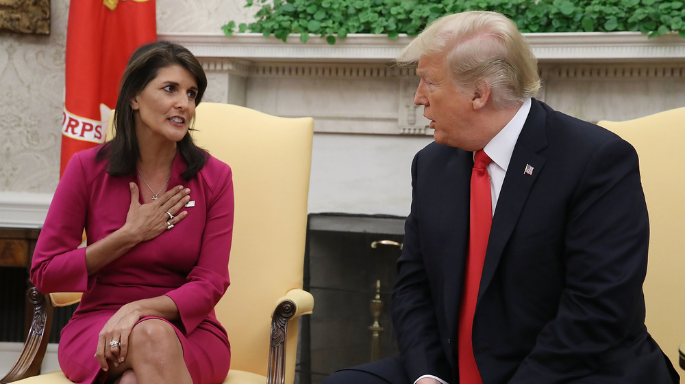 Nikki Haley and Donald Trump announce her resignation 2018