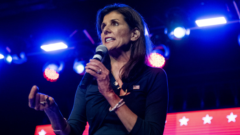 Nikki Haley speaking on stage