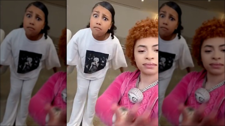 North West and Ice Spice making a TikTok video