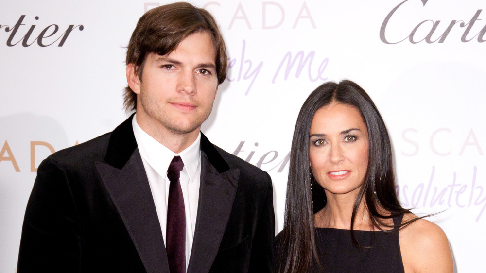 Ashton Kutcher and Demi Moore on red carpet