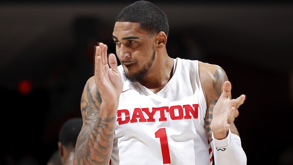 Obi Toppin clapping during a basketball game