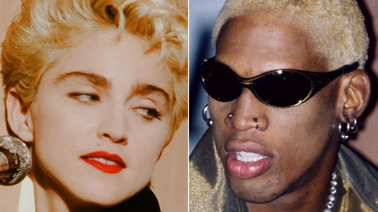 Madonna and Dennis Rodman in shades