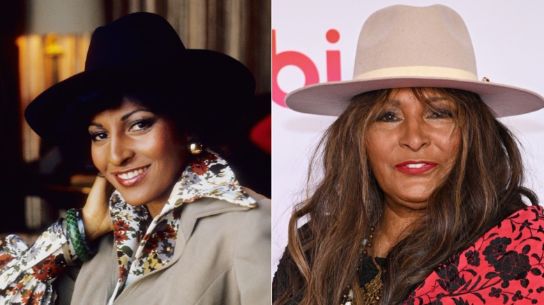 Pam Grier wearing hat