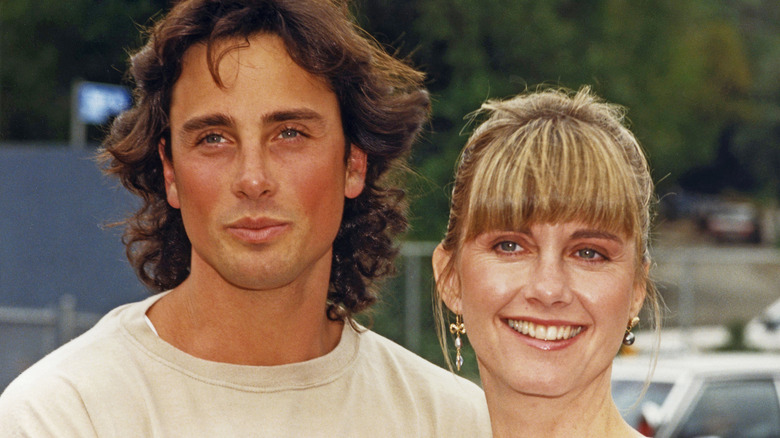 Olivia Newton-John posing with ex-husband Matt Lattanzi