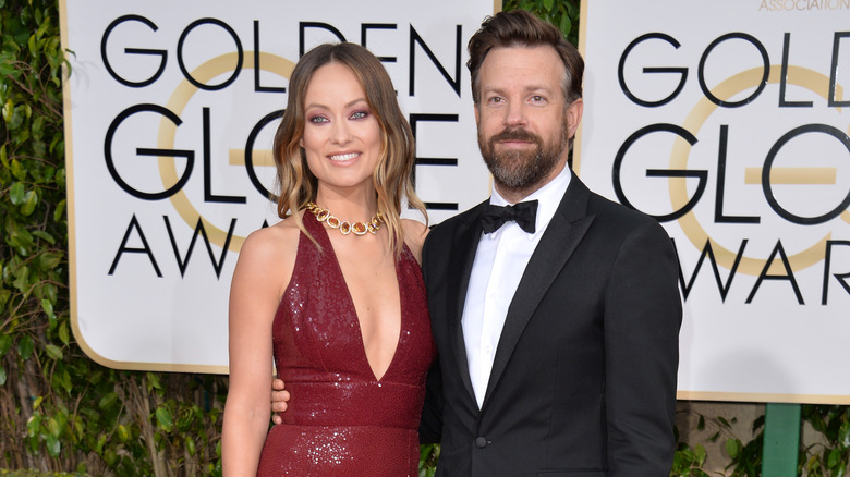 Olivia Wilde and Jason Sudeikis at the 73rd Annual Golden Globe Awards