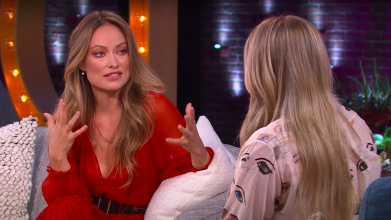 Olivia Wilde talks with hands